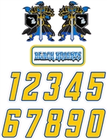 Black Knights Hockey Custom Helmet Decals and Numbers