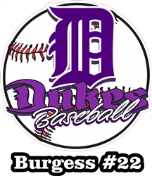 DHS Dukes Baseball Custom Baseball Decals | Stickers for your Car Window