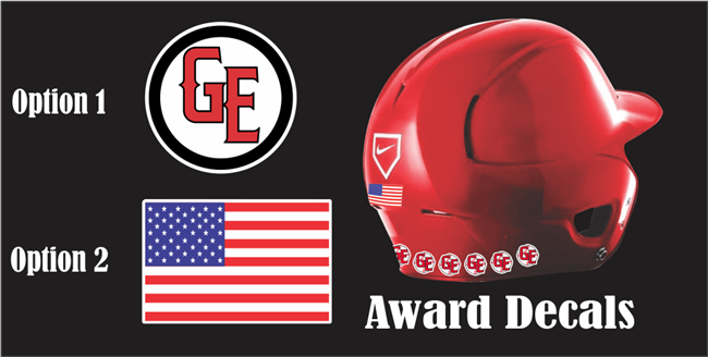 Glen Ellyn Travel Baseball Custom Baseball Helmet Award Decals | Stickers