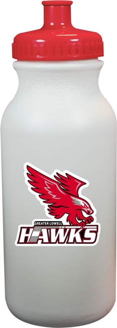 Greater Lowell Hawks Ice Hockey Water Bottle with team logo