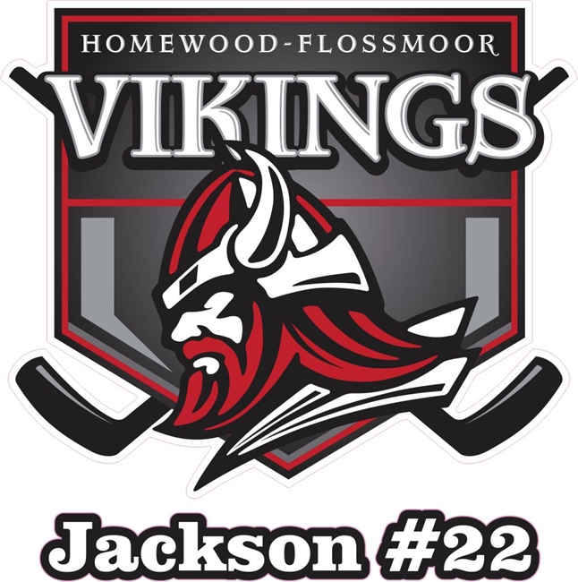 Homewood Flossmoor Vikings Hockey Custom Car Window Decals 3