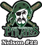 Port Washington Pirates Youth Baseball Custom Car Windows Stickers