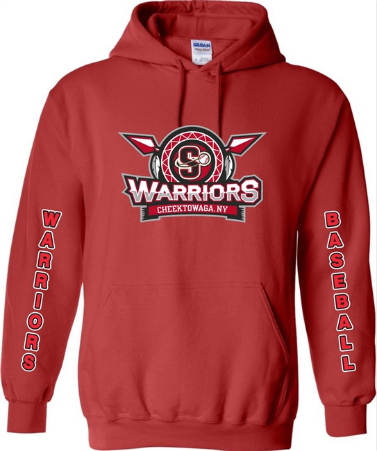 Southline Warriors Baseball Custom Long Sleeve Red Hoodies