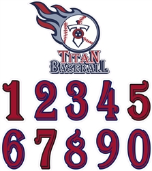 TC Titans Helmet Decal Number