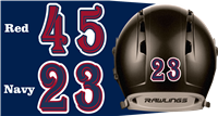 Twin City Titans Baseball Custom Individual Helmet Number Sheets