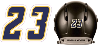 West Bend Nitro Baseball Helmet Number Decals