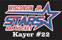Wisconsin Jr Stars AAA Ice Hockey 
 Decals Clings | Stickers