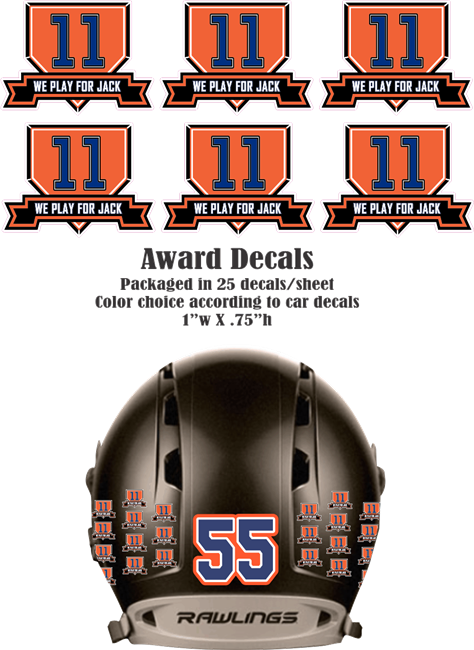 Custom Baseball Helmet Award Decals | Stickers