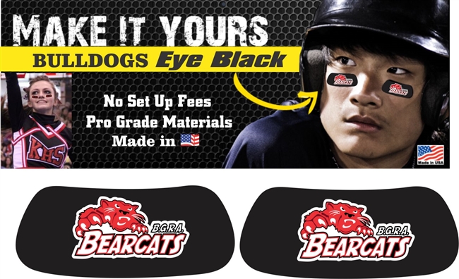 BGRA Bearcats Baseball Club and Softball Custom Player Eye Black