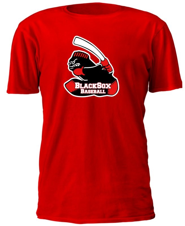 Murfreesboro Blacksox Youth Baseball and Softball Custom Cotton Roundneck Red T-Shirt