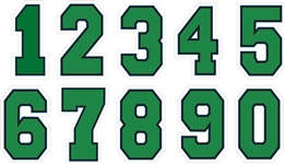 West Bend Bulldogs Baseball Custom Helmet Number Sheets - 0-9 full Team Colors
