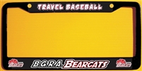BGRA Bearcats Baseball Club Custom License Metal Plate Frame