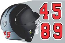 BGRA Bearcats Baseball & Softball Batting Helmet Number Sheets - 0-9 full Team Colors, look like the Pros