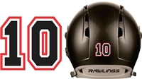 Murfreesboro Blacksox Custom Baseball Helmet Numbers Decals