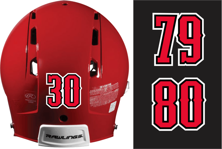 Glen Ellyn Rebels Baseball Helmet Number Decals Tagsports