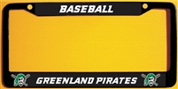 GreenlandPirates Baseball Custom License Metal Plate Frame