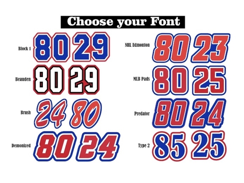 Hockey Helmet Numbers | Individually Cut for each Player