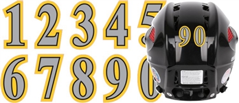 Hoffman Wolfpack Hockey Club Custom Helmet Number Sheets - 0-9 full Team Colors