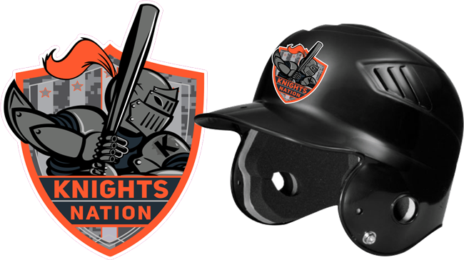 Knights Nation Custom Baseball Helmet Decals | no set up charge | free sample