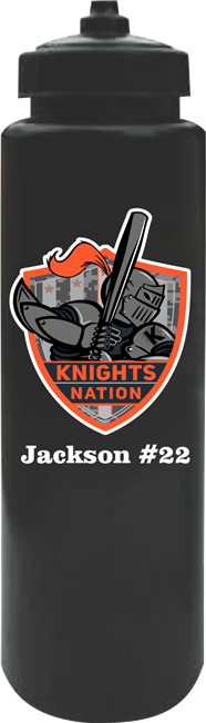 Knights Nation Travel Baseball  Custom Water Bottle