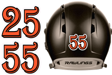 Knights Nation Baseball & Softball Batting Helmet Number Sheets - 0-9 full Team Colors, look like the Pros