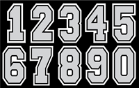 New England Jr Huskies Hockey Club Custom Helmet Number Sheets