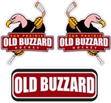Custom Old Buzzards Hockey Helmet Decals