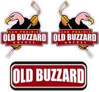 Custom Old Buzzards Hockey Helmet Decals