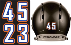 Orangecrest Pony Baseball | Fastpitch Softball Batting Helmet Number Sheets - 0-9 full Team Colors, look like the Pros