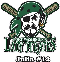 Port Washington Pirates Youth Softball | Fastpitch Custom Baseball Decals | Stickers for your Car Window