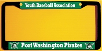 Port Washington Pirates Baseball Custom License Metal Plate Frame