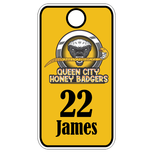 Queen City Honey Badgers Hockey Custom Bag Tag