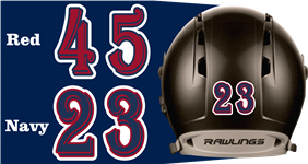 Twin City Titans Baseball Custom Individual Helmet Number Sheets