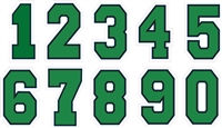 West Bend Bulldogs Baseball Custom Helmet Number Sheets - 0-9 full Team Colors