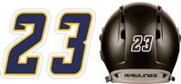 West Bend Nitro Baseball Helmet Number Decals