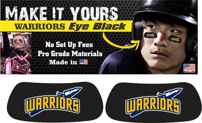 West Bend Warriors Youth Baseball and Softball Custom Player Eye Black