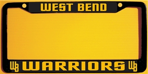 West Bend Warrior Baseball Custom License Metal Plate Frame