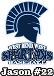 West Bend West Spartans Baseball Custom Stickers for Car Windows