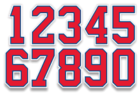 Wisconsin Jr Stars Ice Hockey  Helmet Number Sheets - 0-9 full Team Colors