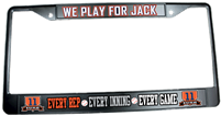 We Play For Jack Custom Baseball License Plate Frame